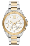 Michael Kors Brecken Chronograph Two-tone Stainless Steel Watch In Neutral