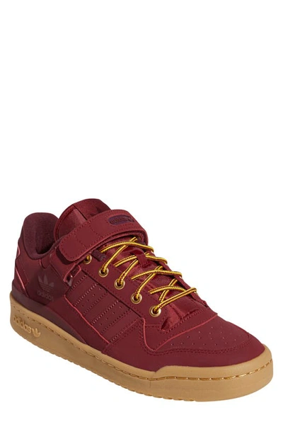 Adidas Originals Forum Low Sneaker In Collegiate Burgundy/maroon/gum