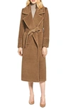 Sentaler Women's Bouclé Notched-collar Long Wrap Coat In Dark Camel