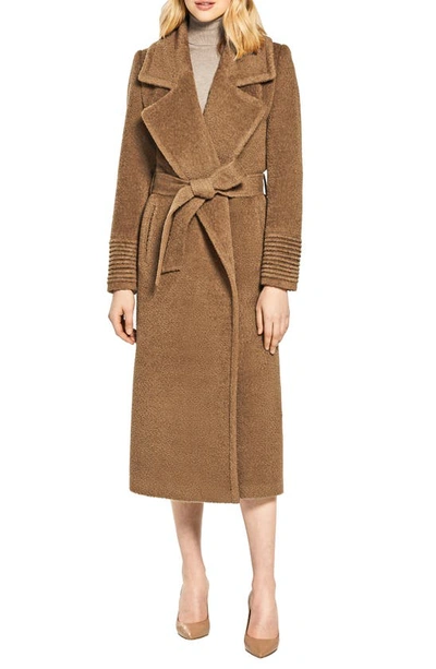 Sentaler Women's Bouclé Notched-collar Long Wrap Coat In Brown
