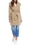 Sentaler Women's Shawl-collar Midi Wrap Coat In Brown