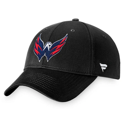 Fanatics Men's Black Washington Capitals Core Primary Logo Adjustable Hat