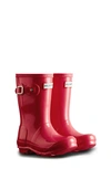 Hunter Kids' Original Gloss Waterproof Rain Boot In Rowan Pink