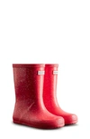 Hunter Kids' Original First Classic Glitter Rain Boot In Rowan Pink