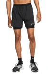 Nike Men's Stride Dri-fit 5" Hybrid Running Shorts In Black
