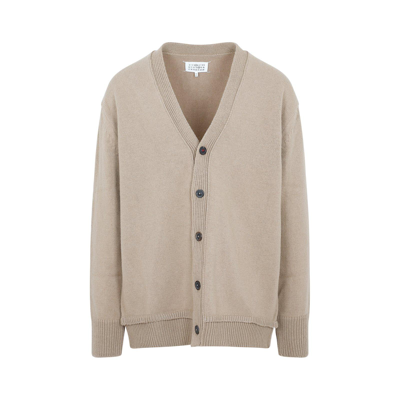 Maison Margiela Buttoned Knitted Cardigan In Nude &amp; Neutrals