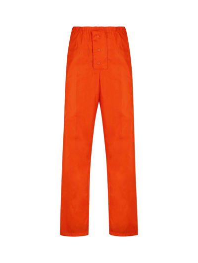 Prada High Waist Straight Leg Pants In Arancio