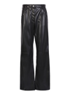 MSGM STRAIGHT LEG TROUSERS IN ECO-NAPPA BY . MUST HAVE GARMENT THAT CAN NEVER BE MISSING IN THE WARDdressing gown;