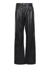 Msgm Black Croco Trousers In Nero
