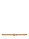 Saint Laurent 3cm Cassandre Leather Belt In Dark Beige