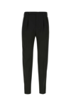 Saint Laurent Button Detailed Straight Leg Trousers In Nero