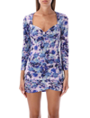 Isabel Marant Floral-print Ruched Minidress In Pe Purple