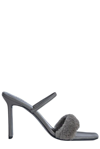 By Far Ada Double Strap Heeled Sandals In Cem Cement