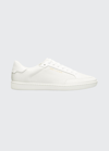 SAINT LAURENT MEN'S SL/06 SIGNATURE PERFORATED LEATHER LOW-TOP SNEAKERS