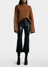Rag & Bone Casey Coated Cropped High-rise Flared Jeans In Coated Blk