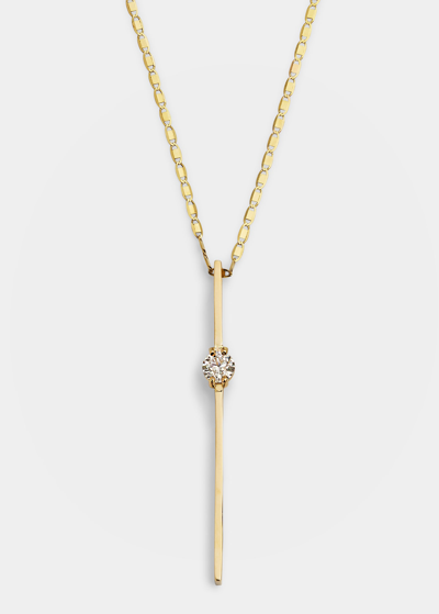 Lana Solo Linear Diamond Bar Pendant Necklace In Yg