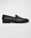 JOIE LEATHER CHAIN FLAT LOAFERS