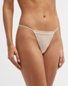 Kiki De Montparnasse Intime Mesh-inset Thong In Blush