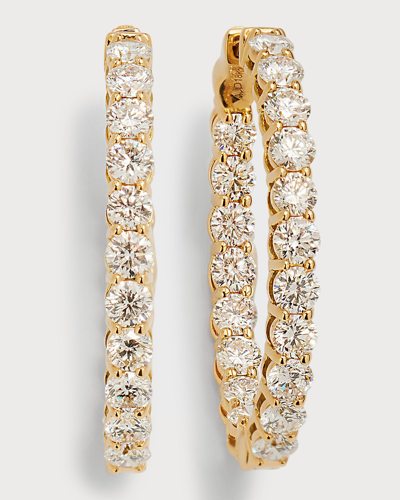 Nm Diamond Collection 18k Yellow Gold Round Diamond Gh/si Oval-shape Hoop Earrings