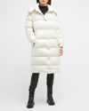 Moncler Cavettaz Recycled Nylon Down Coat In Natural