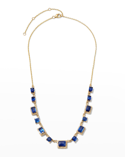 Siena Lasker Rectangle Kyanite And Diamond Charm Necklace