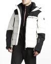 Moncler Colour-block Hooded Puffer Jacker In Cream