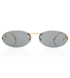 Fendi First Embellished Oval Sunglasses In Shiny Endura Gold / Smoke