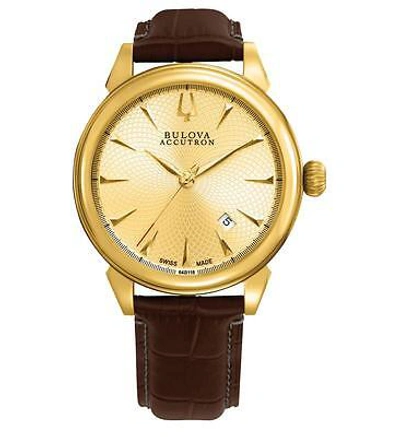 Pre-owned Bulova Accutron Gemini 64b118 Men's Swiss Made Automatic Watch Gold Rare