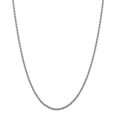 Pre-owned Accessories & Jewelry 14k White Gold 2.5mm Solid Plain Rope Chain W/ Lobster Clasp 16" - 30"