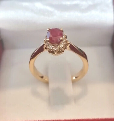 Pre-owned Dbjewels Roseta Style Ruby & Diamonds Ring Offer Da234