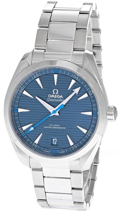 Pre-owned Omega Seamaster Aqua Terra Blu Dial Ss 41mm Men's Watch 220.10.41.21.03.002