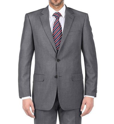 Pre-owned Private Gray Wool Suit Men Basic 38r54l Classic Regular Fit Business Church Formal