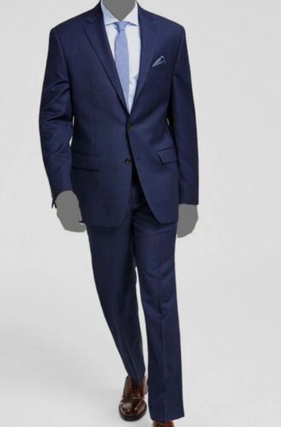 Pre-owned Lauren Ralph Lauren $640 Ralph Lauren Men's Blue Plaid Ultraflex Classic-fit Wool 2-piece Suit 44l