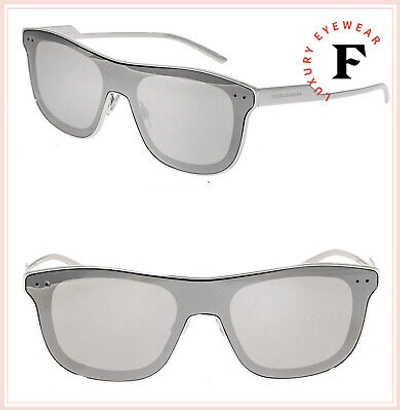 Pre-owned Dolce & Gabbana Man Display 2174 Silver Wrap Metal Mirrored Sunglasses Dg2174s In Gray