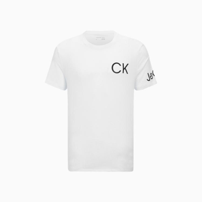 Calvin Klein Ck Jeans22春夏男士休闲简约纯棉圆领印花吸汗透气短袖t恤40dc821 In White