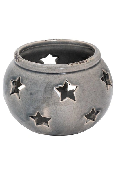 Hill Interiors Ceramic Star Candle Holder In Grey
