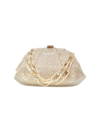 Judith Leiber Gemma Crystal-embellished Clutch-on-chain In Champagne