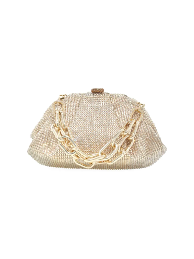 Judith Leiber Gemma Crystal-embellished Clutch-on-chain In Champagne