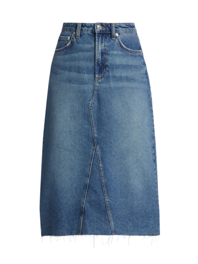 Rails The Highland Nonstretch Denim Midi Skirt In Vintage Sapphire