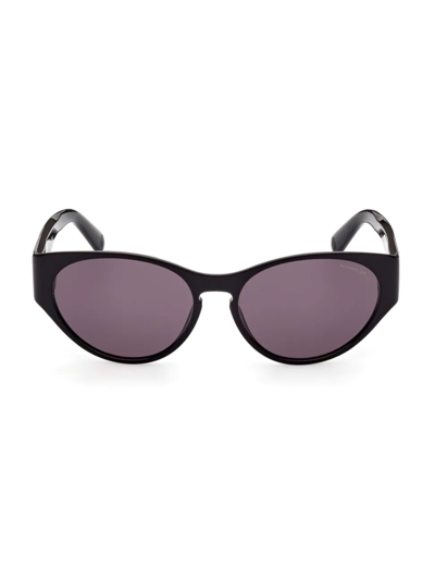 Moncler Bellejour Round Sunglasses, 57mm In Black Smoke