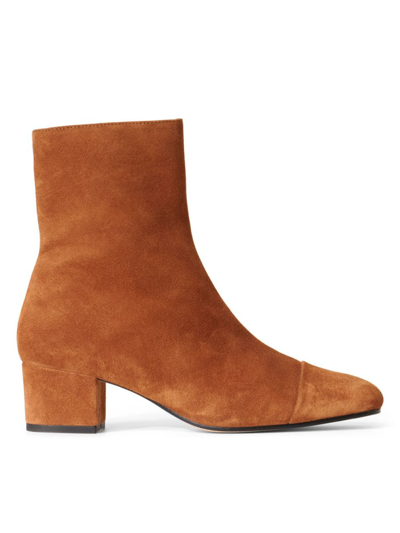Staud Aimee Suede Ankle Boots In Tan