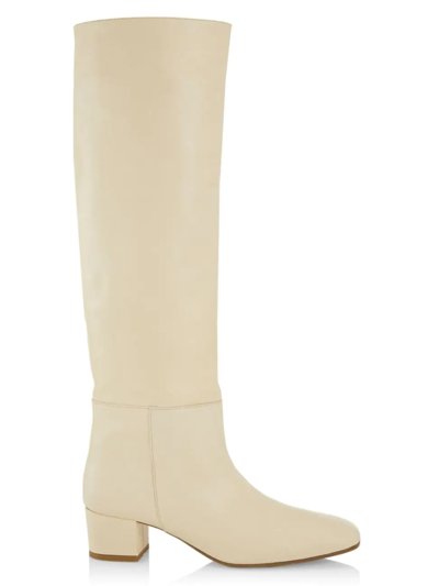 Staud Nancy Leather Tall Boots In Cream