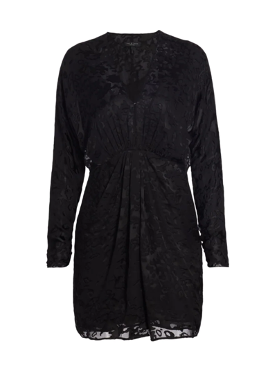 Rag & Bone Eloise Burnout Minidress In Black Multi