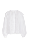 Isabel Marant Étoile Georgina Lace-insert Cotton-blend Gauze Blouse In White