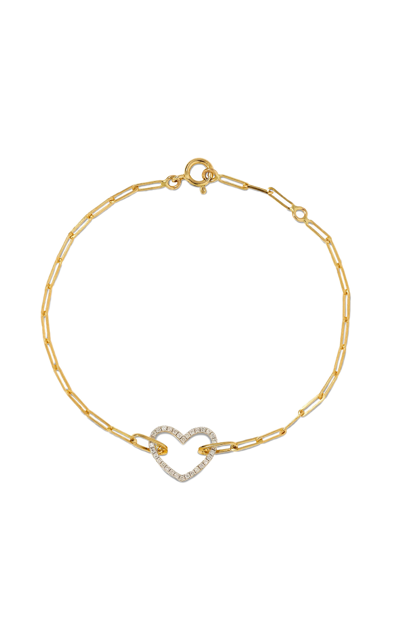 Yvonne Léon Women's Small Heart 18k Yellow Gold Diamond Bracelet