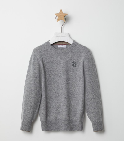 Brunello Cucinelli Kids' Cashmere Sweater (4-12 Years) In Grey