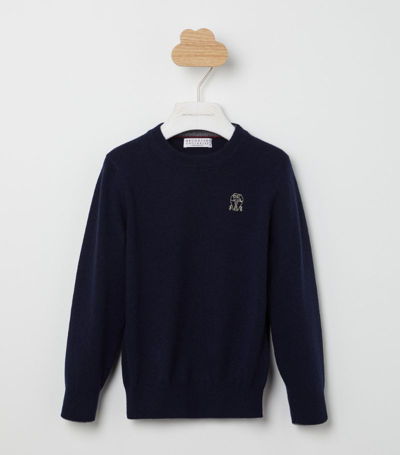 Brunello Cucinelli Cashmere Sweater (4-12 Years) In Blue