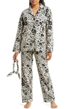 Pj Salvage Long Sleeve Cotton Flannel Pajamas & Headband Set In Champagne