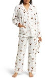 Pj Salvage Long Sleeve Cotton Flannel Pajamas & Headband Set In Natural