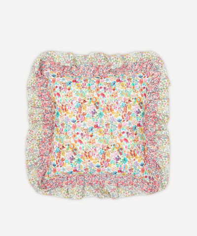 Coco & Wolf Classic Meadow, Wiltshire And Lilibet Double Ruffle Square Cushion In Multicoloured